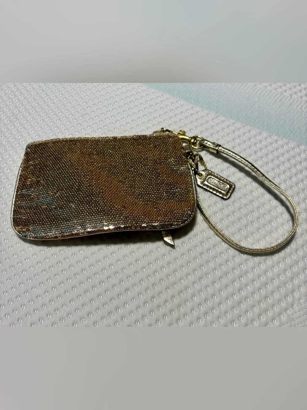 Coach Gold Sequin Wristlet Clutch - Picture 5 of 9